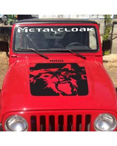 MetalCloak Windshield Decal, On Red Jeep