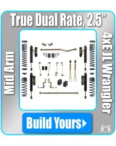 Jeep 4xE JL Wrangler 2.5" True Dual Rate Lift Kit, Build Yours